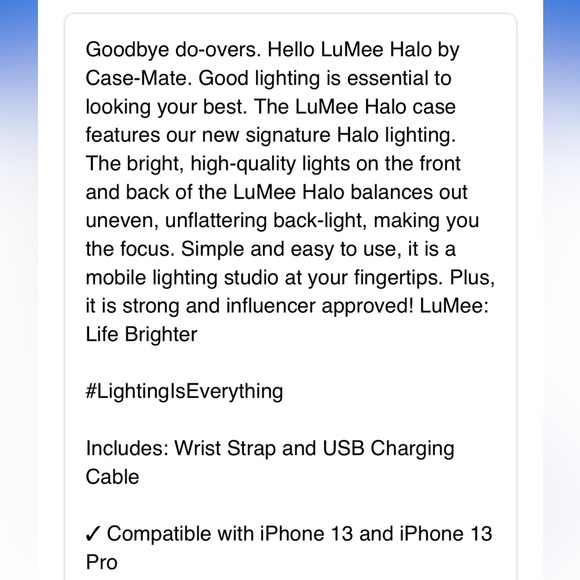 NIB LuMee Halo Light Up Selfie Case for Apple iPhone  Hot Pink Voltage - Picture 6 of 11
